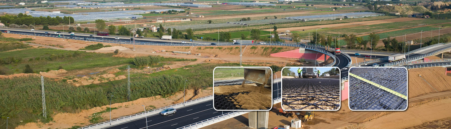 Geogrids and geocells can be used for highway.